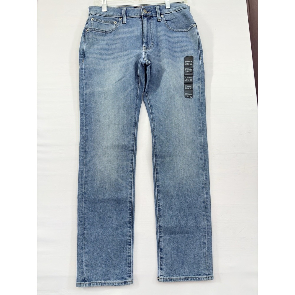 J Crew Flex Straight Jeans Mens Light Blue Wash Stretch Denim Pants 28x30 NwT